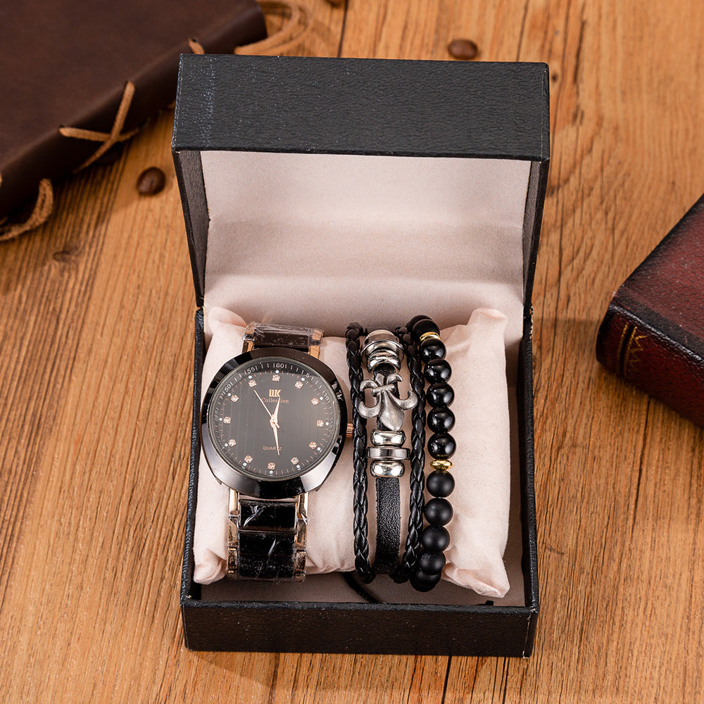 Armbanduhr-Set mit Quarzuhr und Stahlband – Bild 4 | LuxeStyle