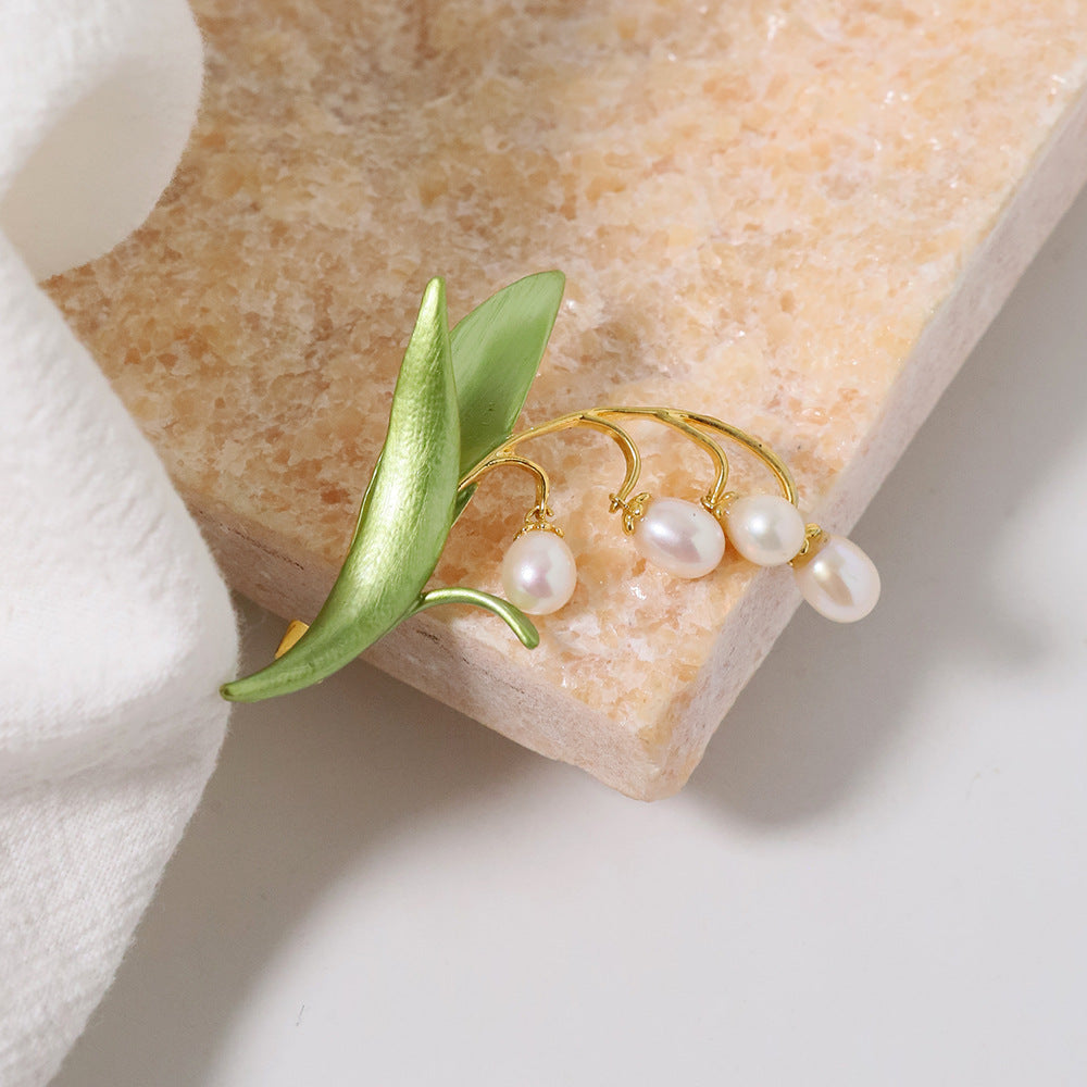 Lily of the Valley Kupferbrosche Grün | LuxeStyle