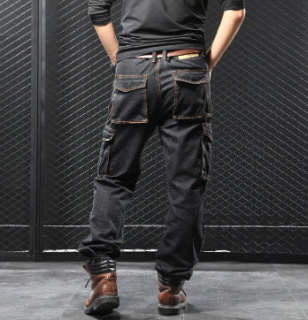 Herren-Cargo-Hosen, gerade geschnitten