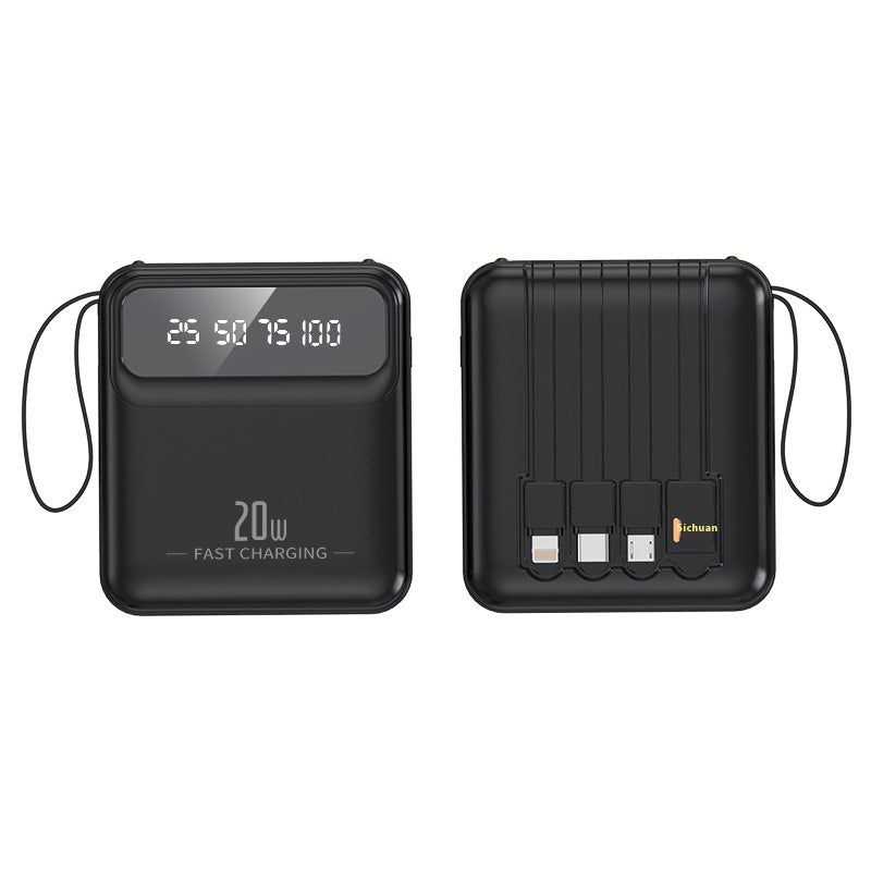 Mini Powerbank mit 4 Ladekabeln