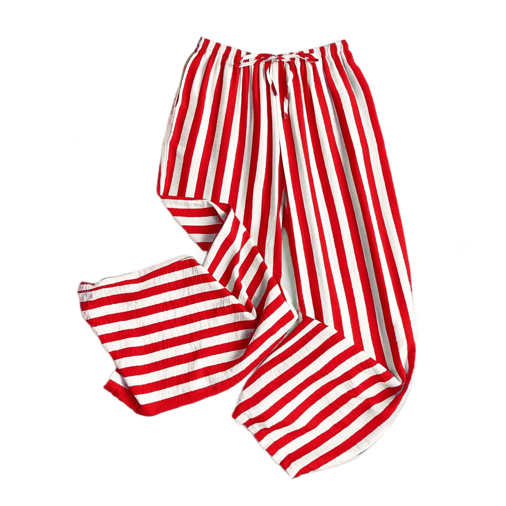 Gestreifte Wide-Leg Hose für Damen