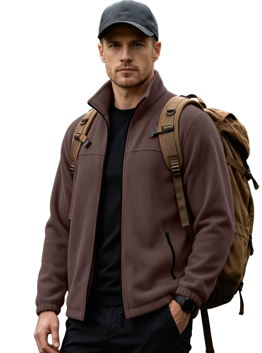 Herren Fleecejacke mit Stehkragen und Reissverschluss