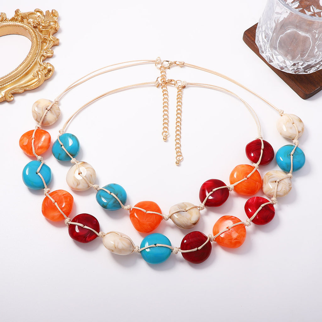 Buntes Steinperlen-Halsband