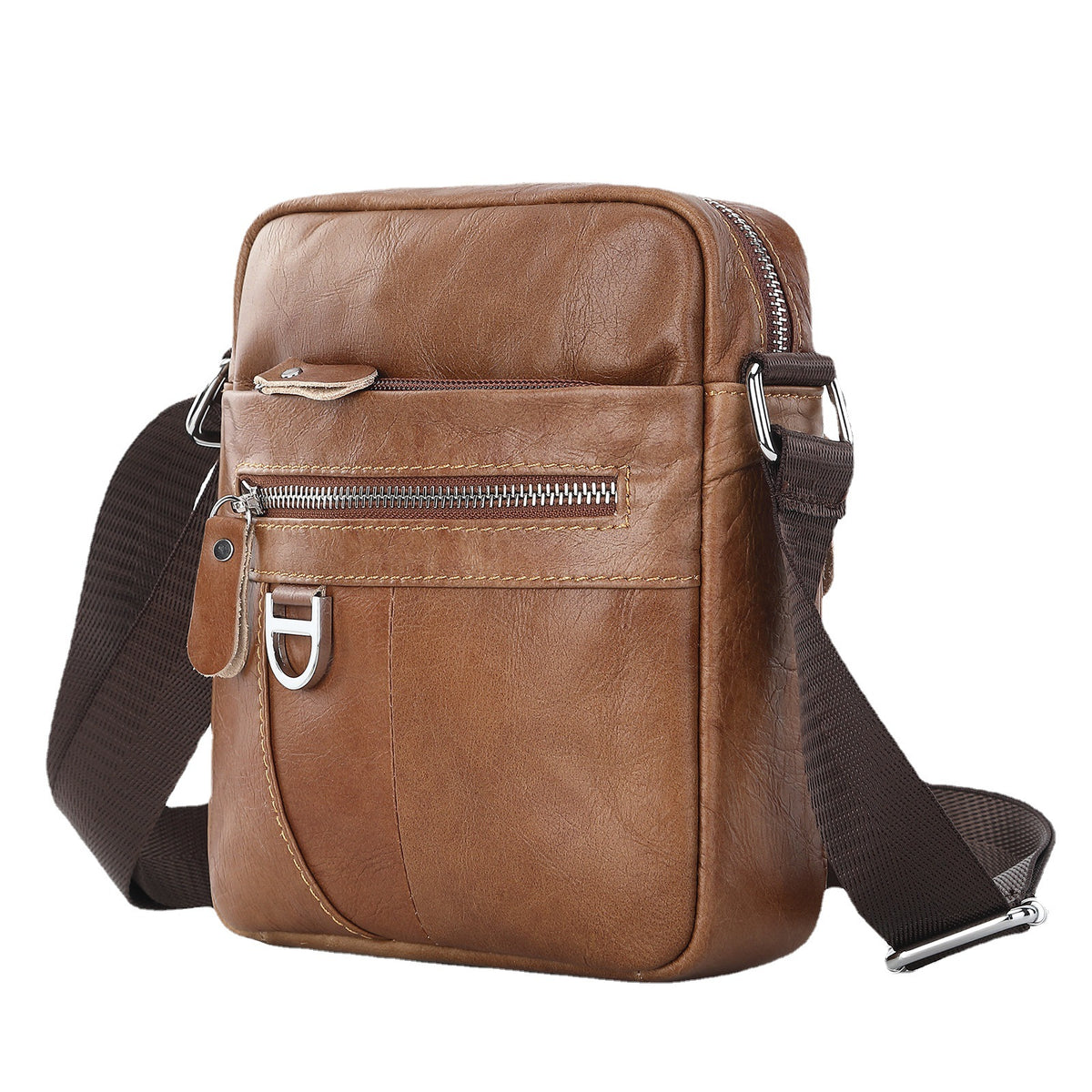 Umhängetasche Retro aus Rindsleder, schwarz/braun – Bild 6 | LuxeStyle