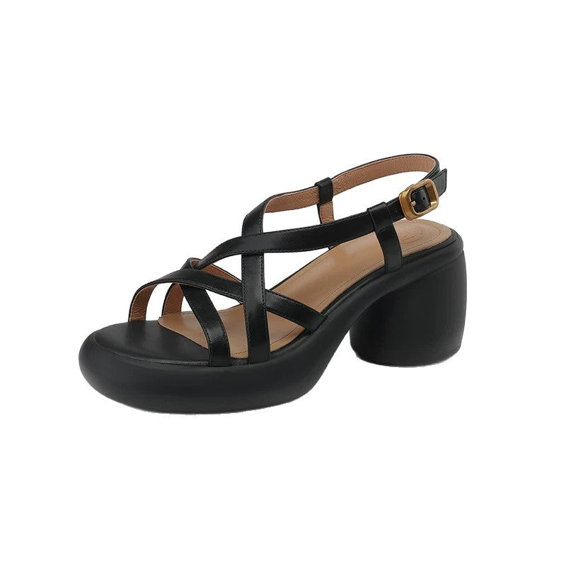 Retro Plateau-Sandalen aus weichem Leder – Bild 7 | LuxeStyle