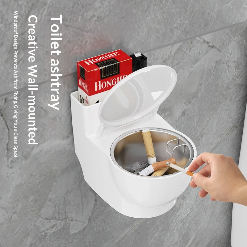 Wand-Aschenbecher WC-Design mit Deckel