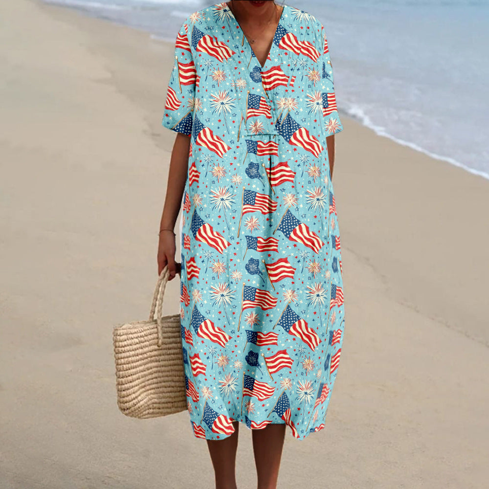 Retro Maxikleid mit Blumenmuster – Bild 3 | LuxeStyle