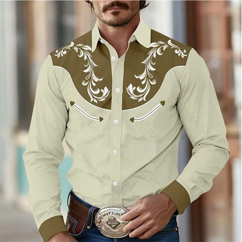 Florales Retro Western Hemd für Herren – Bild 5 | LuxeStyle