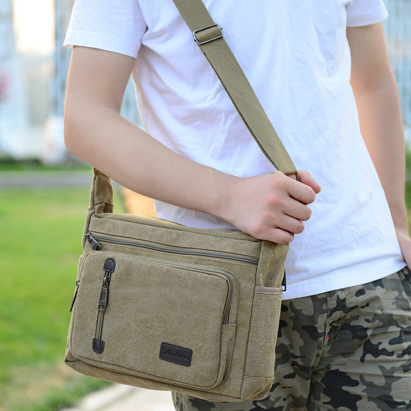 Herren-Umhängetasche aus robustem Canvas – Bild 7 | LuxeStyle