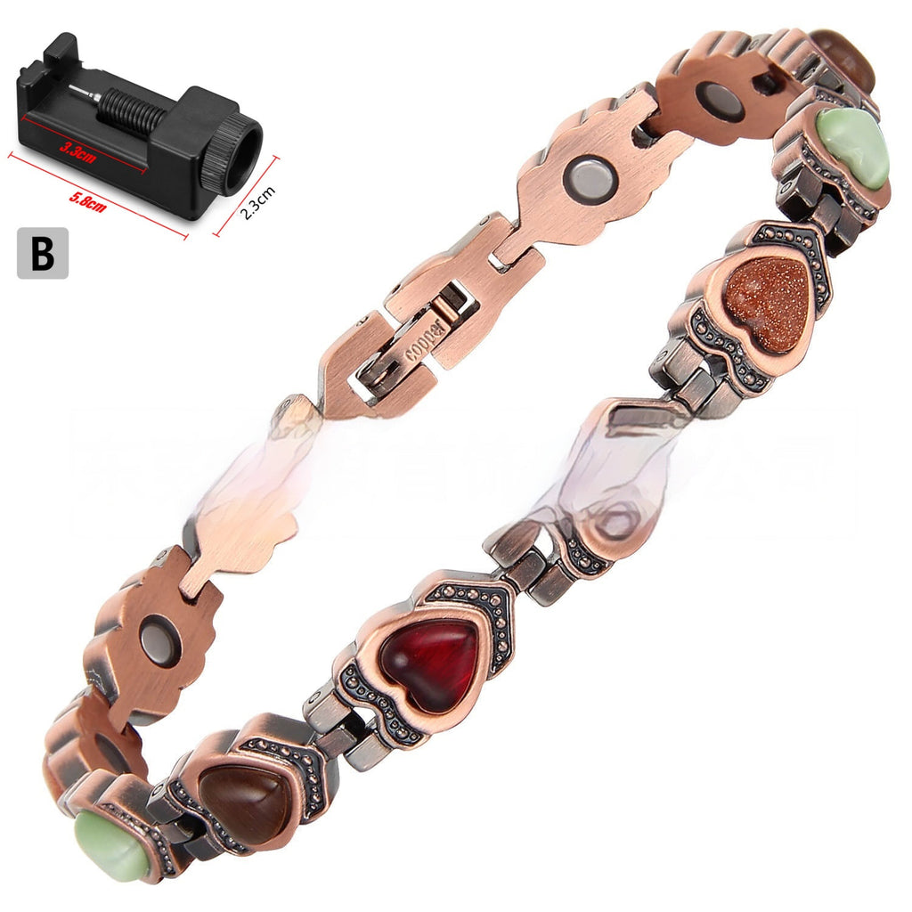 Magnetarmband aus rotem Kupfer für Damen – Bild 5 | LuxeStyle