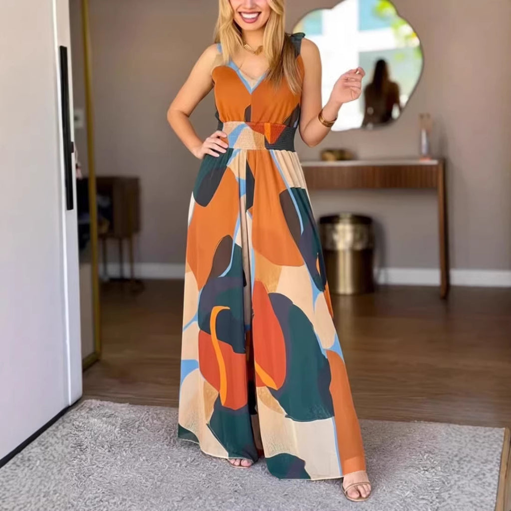 Tie-Dye Jumpsuit mit weitem Bein
