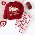 Long Sleeve Sweatshirt mit Herz-Print & Sweatpants Set – Bild 6 | LuxeStyle