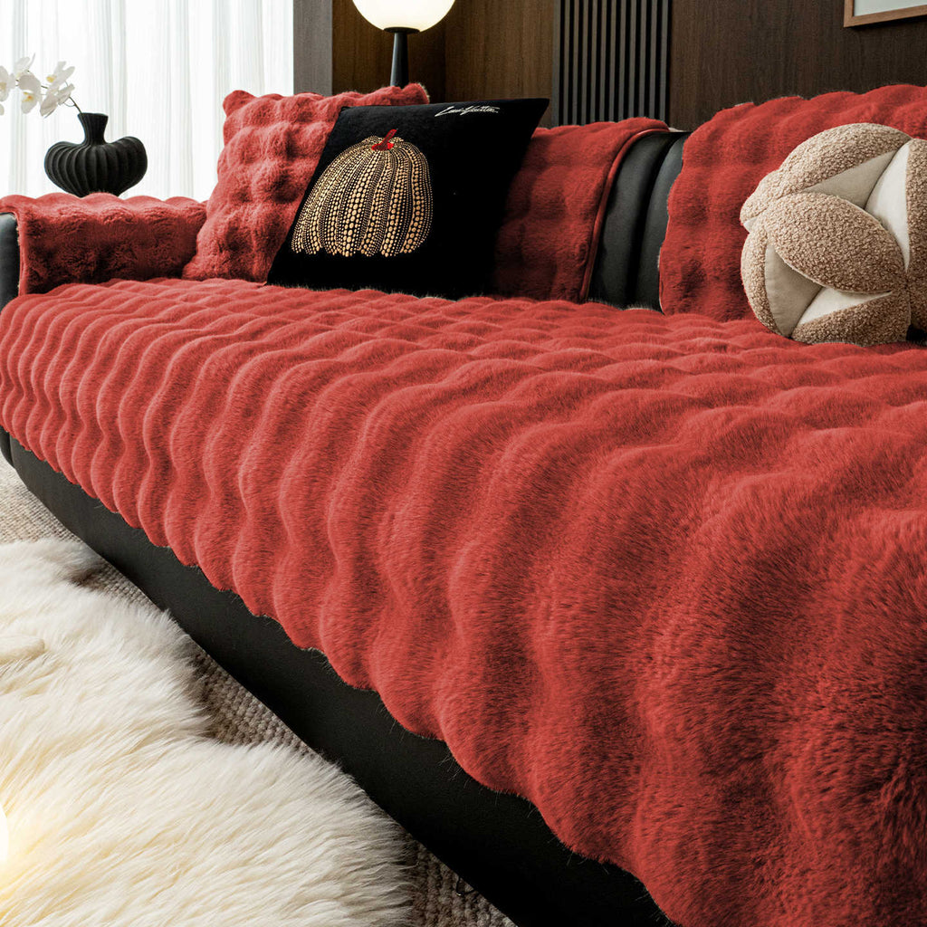 Sofa Kissen aus Kaninchenplüsch