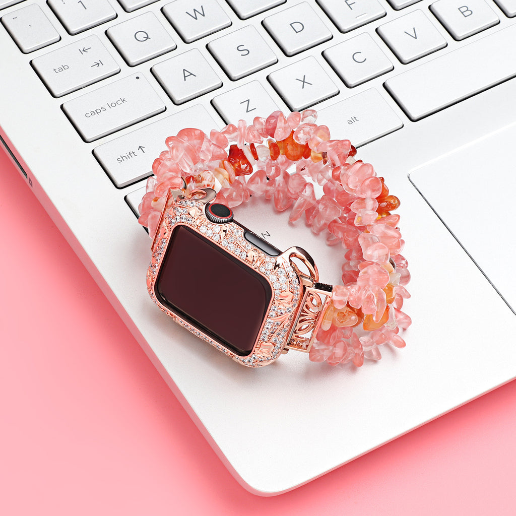 Uhr Tulip Metallset mit Strasssteinen – Bild 5 | LuxeStyle