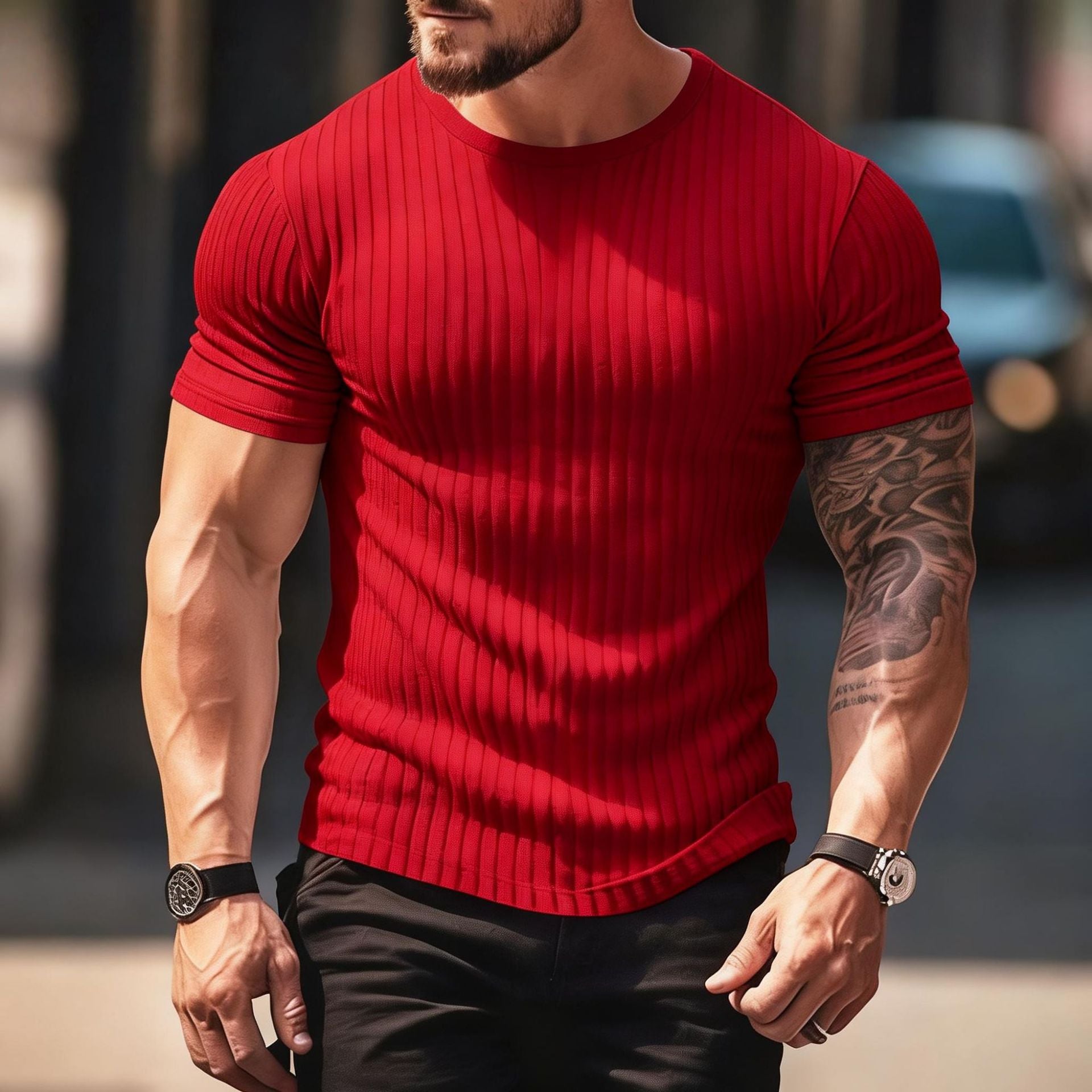 Herren Fitness-Casual Stretch T-Shirt