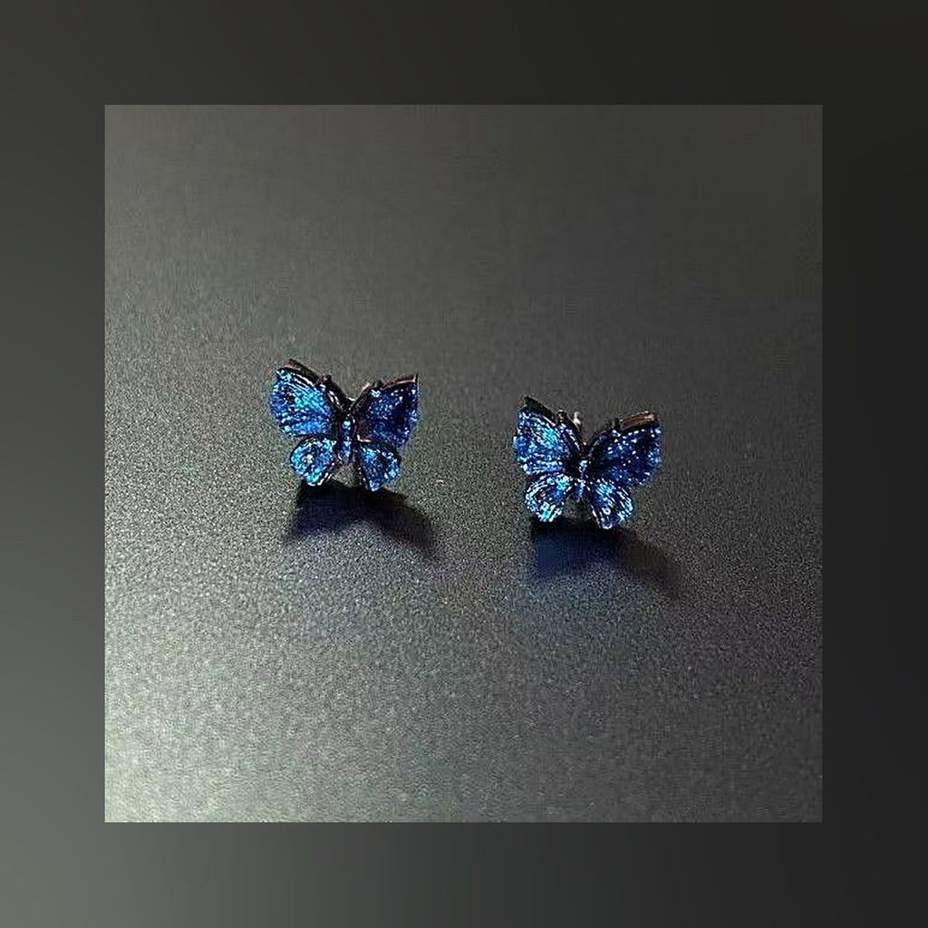 LuxeStyle-Edit · Ear-Cuffs «Papillon» – blauer Schmetterling