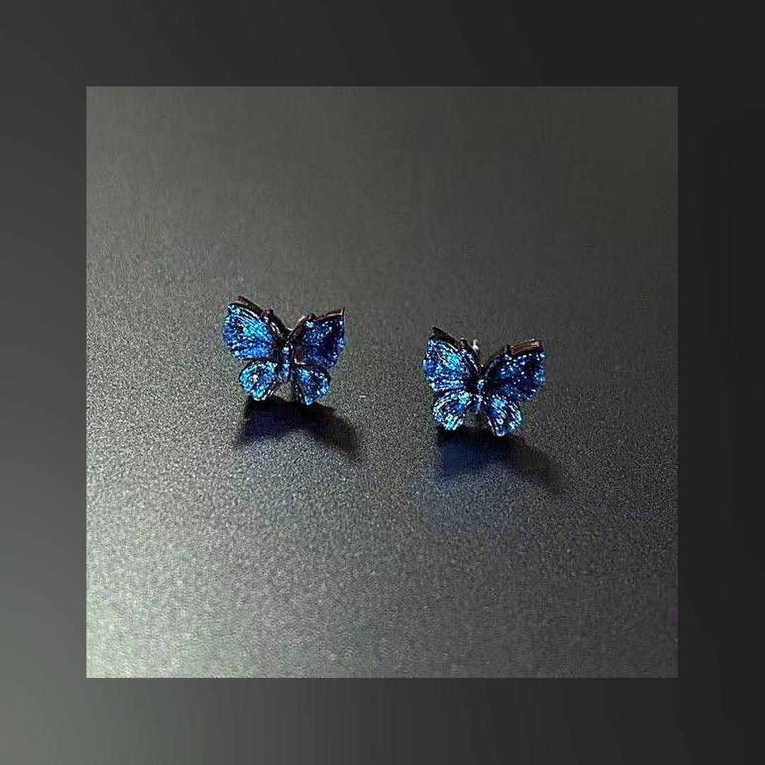 LuxeStyle-Edit · Ear-Cuffs «Papillon» – blauer Schmetterling