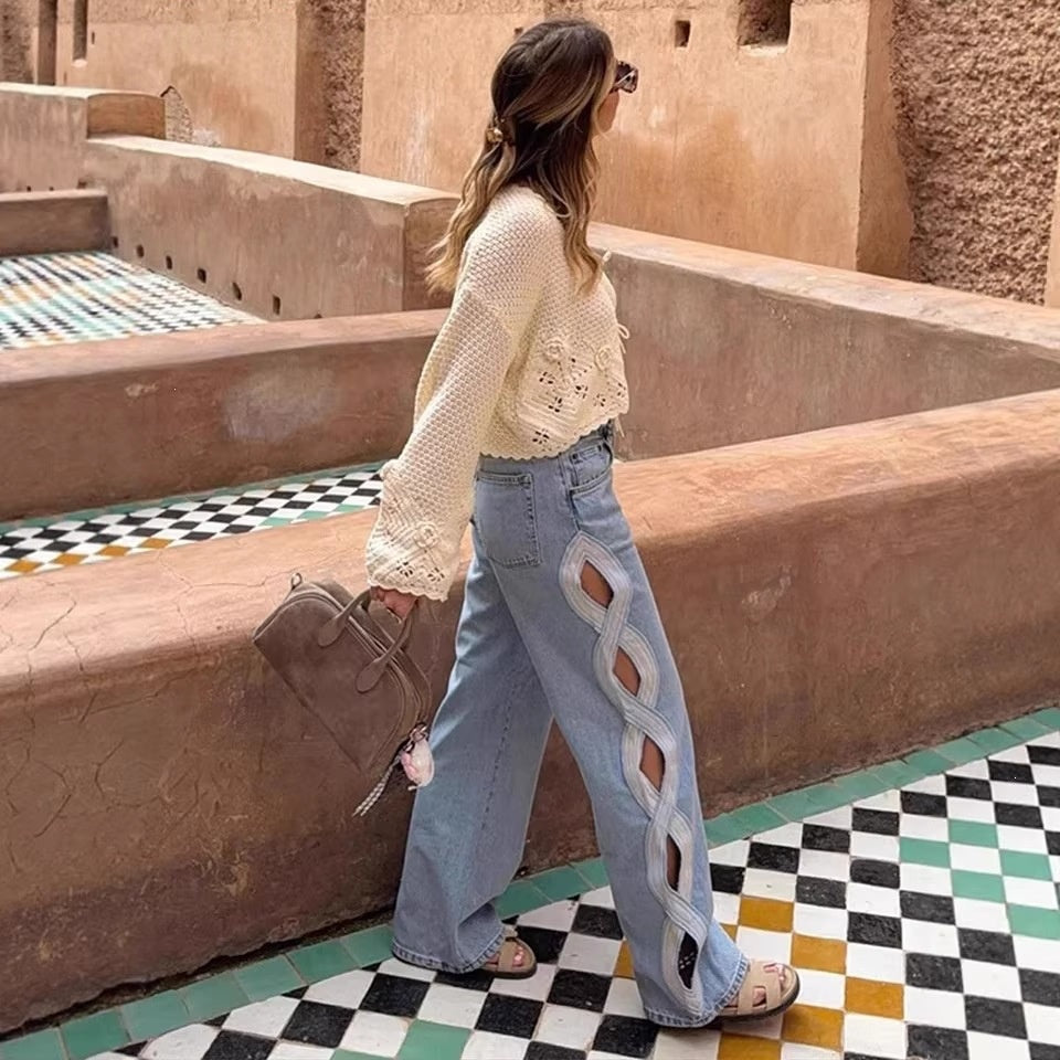 High-Waist Straight-Leg Jeans für Damen