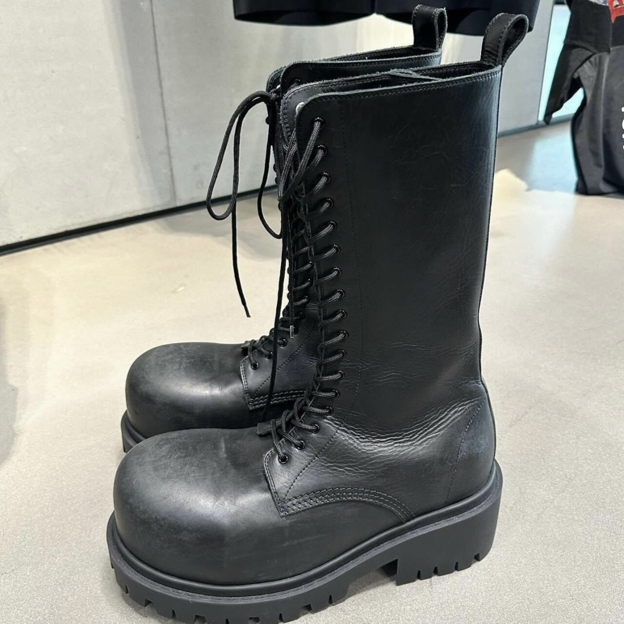 Chunky Mid-Calf Boots mit Plateau