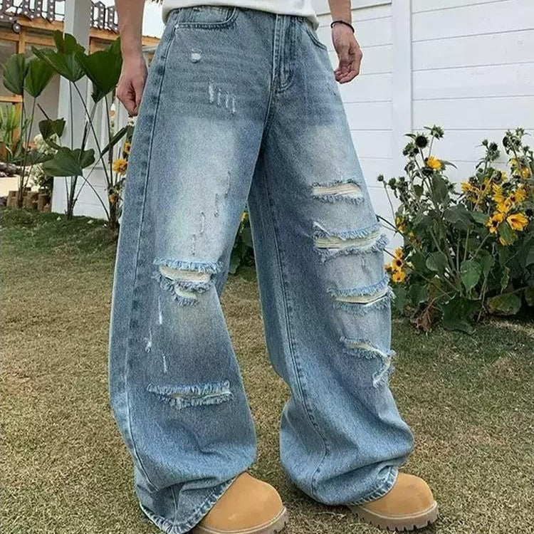 Retro Washed Ripped Jeans für Herren