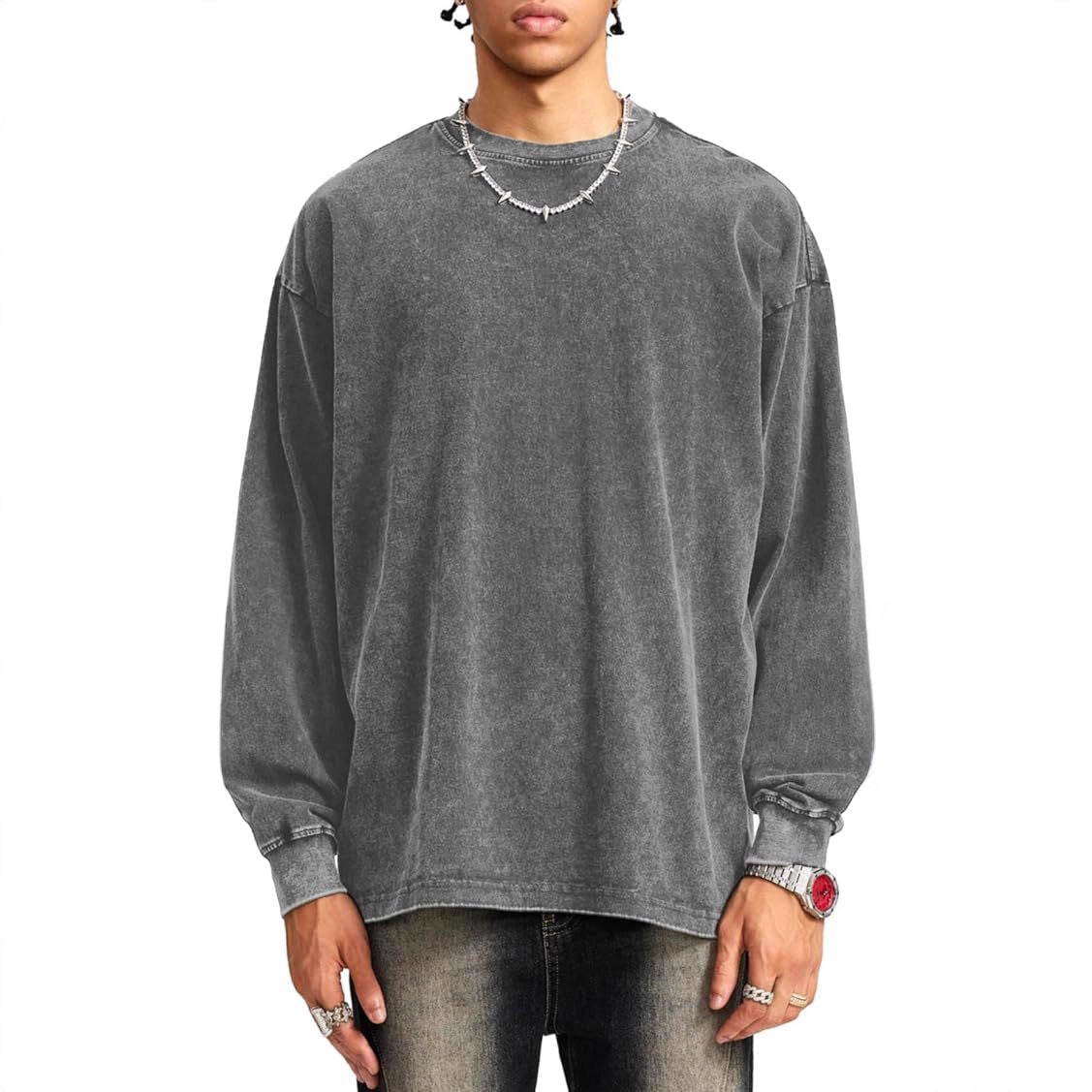 Locker geschnittenes Langarmshirt für Herren | LuxeStyle