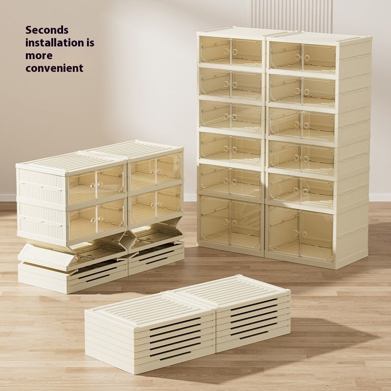 Faltbarer Schuhschrank mit 3-9 Lagen, transparent, 6-18 Paar Schuhe