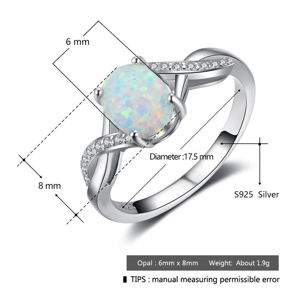 S925 Silberring mit ovalem Design
