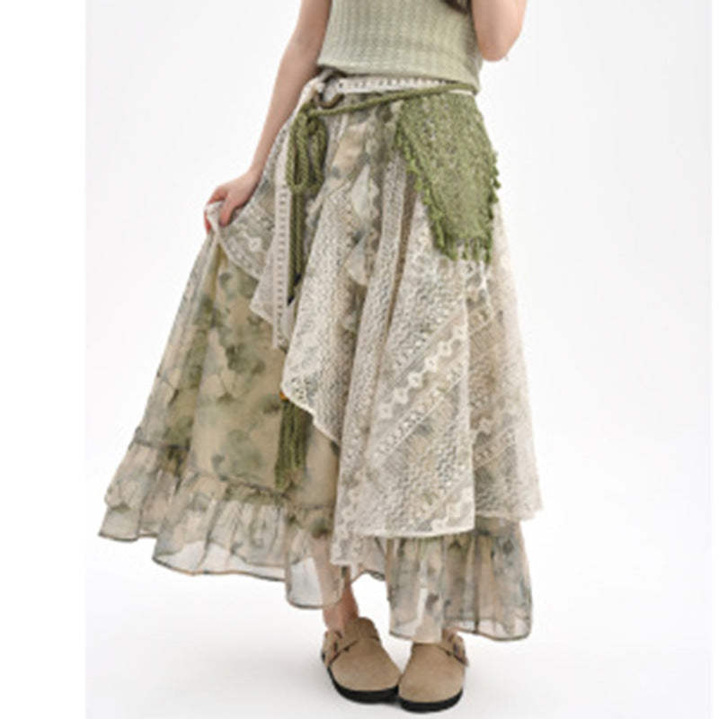 Sommer Tie-Dye-Lace Patchwork Rock