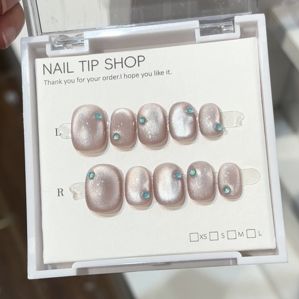 Cat's Eye Nails: Abnehmbare Sticker in Mint – Bild 3 | LuxeStyle