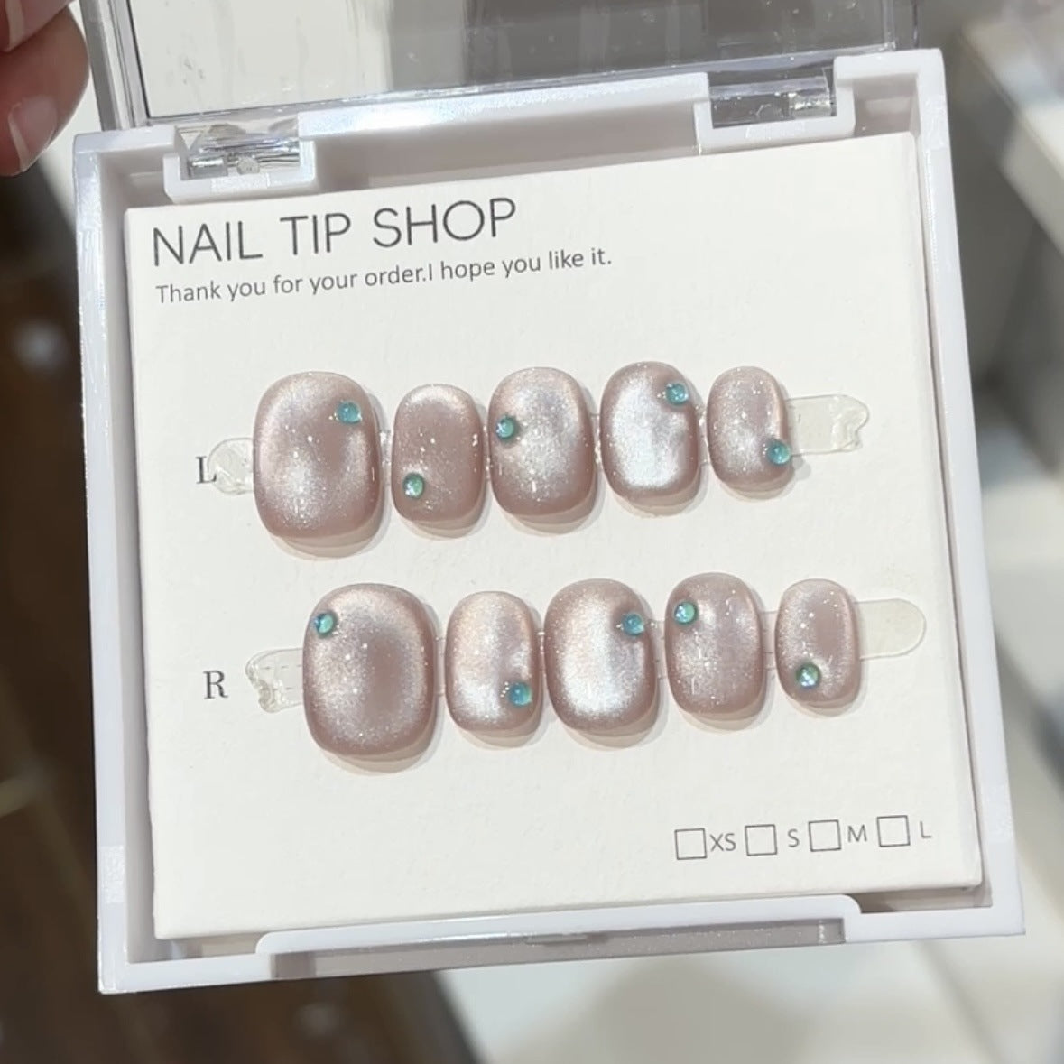 Cat's Eye Nails: Abnehmbare Sticker in Mint – Bild 3 | LuxeStyle