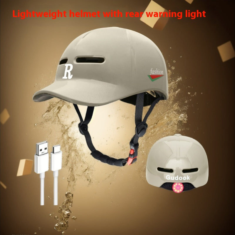Velohelm mit integriertem Warnlicht