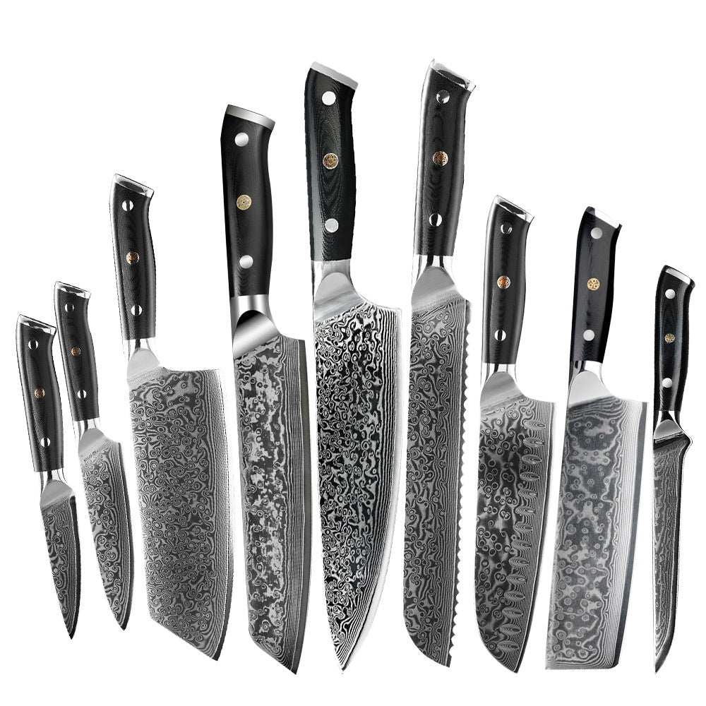 Damast Kochmesser für Fleisch & Gemüse – Ansicht 5