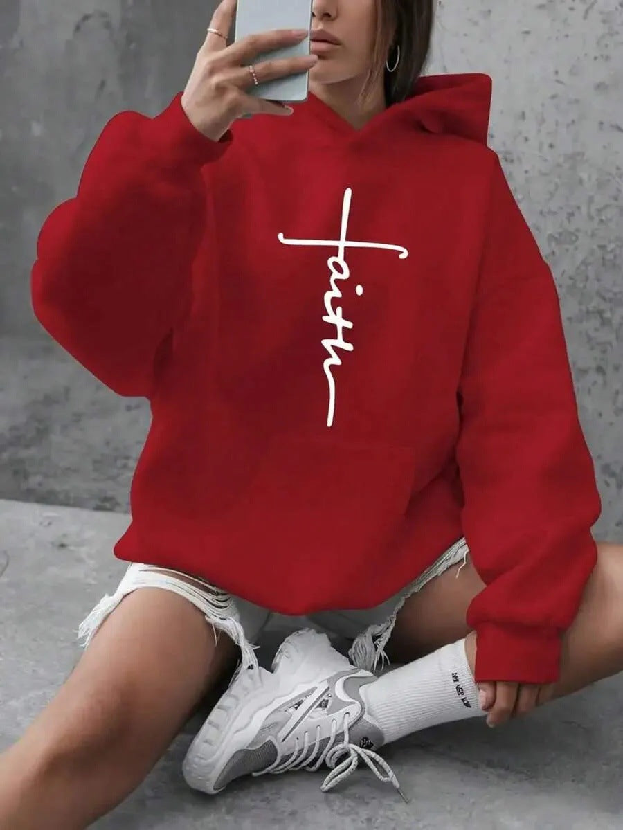 Damen-Hoodie mit American Cross Print