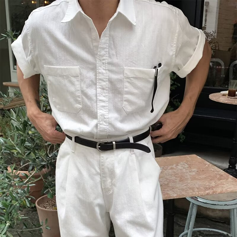 Japanisches Kurzarmhemd für Herren – Bild 2 | LuxeStyle