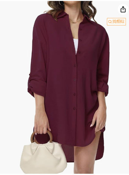 Langarm-Bluse mit Gürtel und 3D-Effekt – Ansicht 2