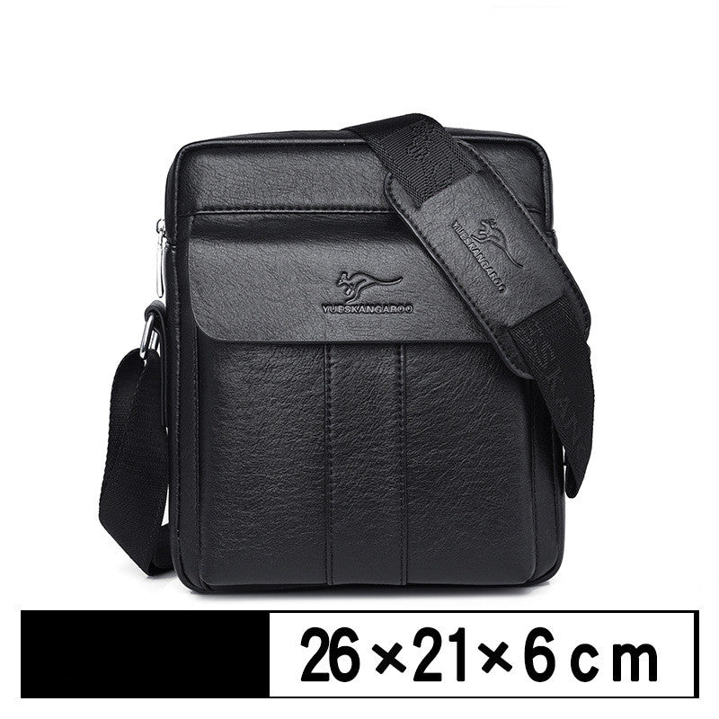 Schultertasche Herren aus PU-Leder, schwarz | LuxeStyle