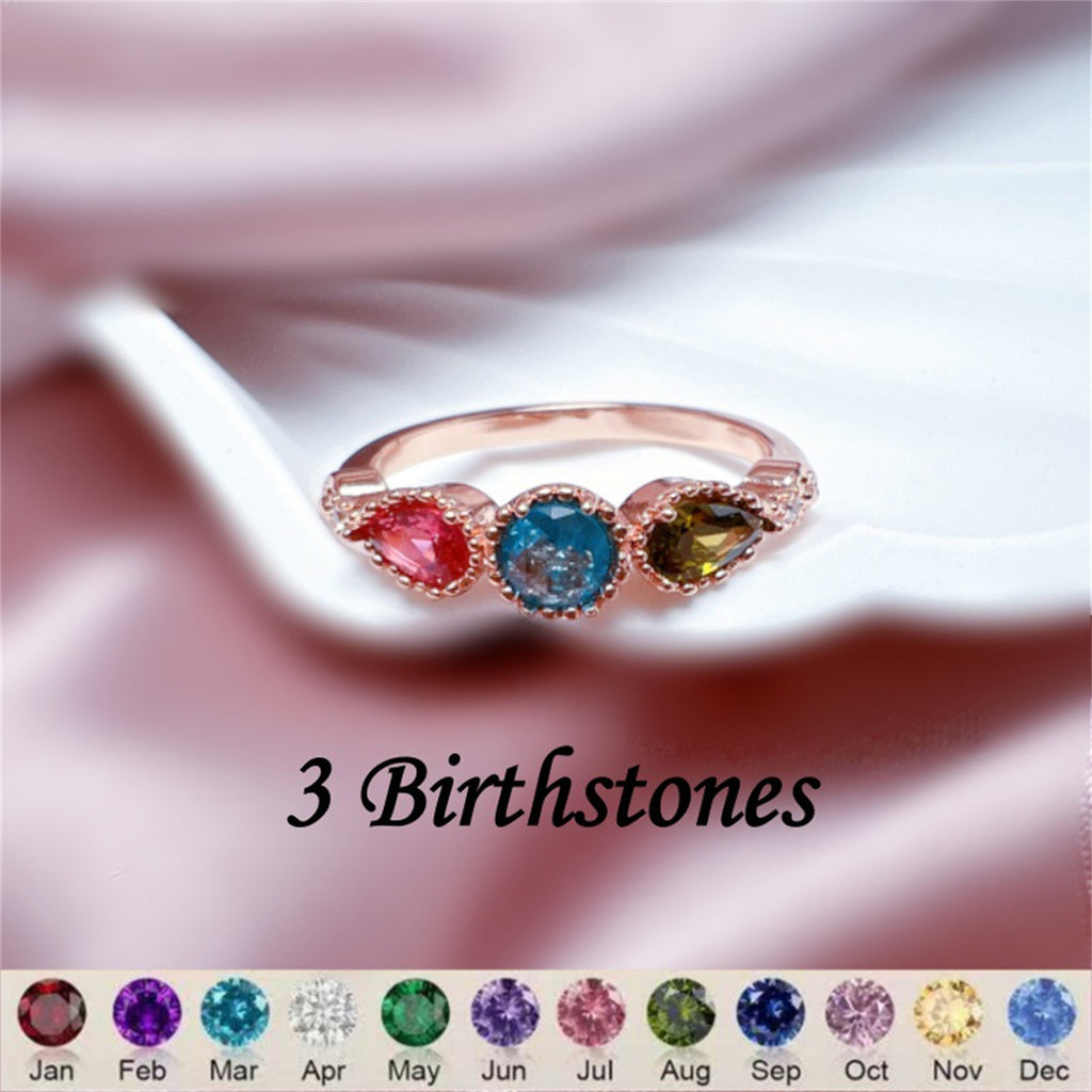 Geburtsstein-Ring mit verschiedenen Formen