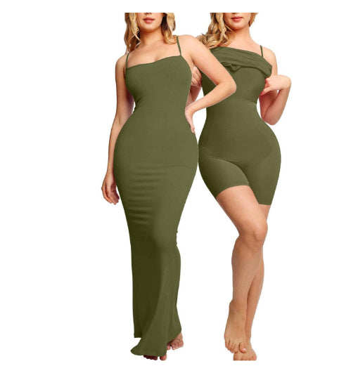 Shapewear Kleid Jumpsuit mit Brustpolster