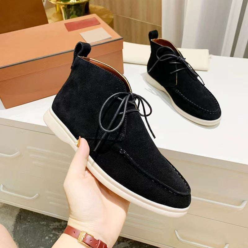 Herren Mid-Top Schnürstiefeletten Mattleder