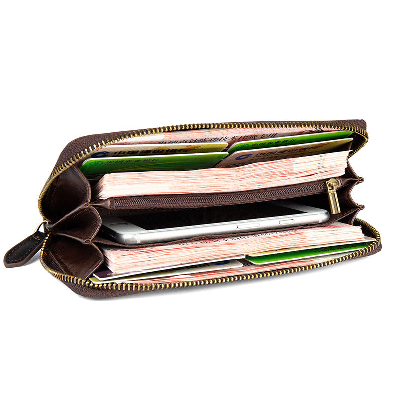 Lange Cowhide Ledergeldbörse | LuxeStyle