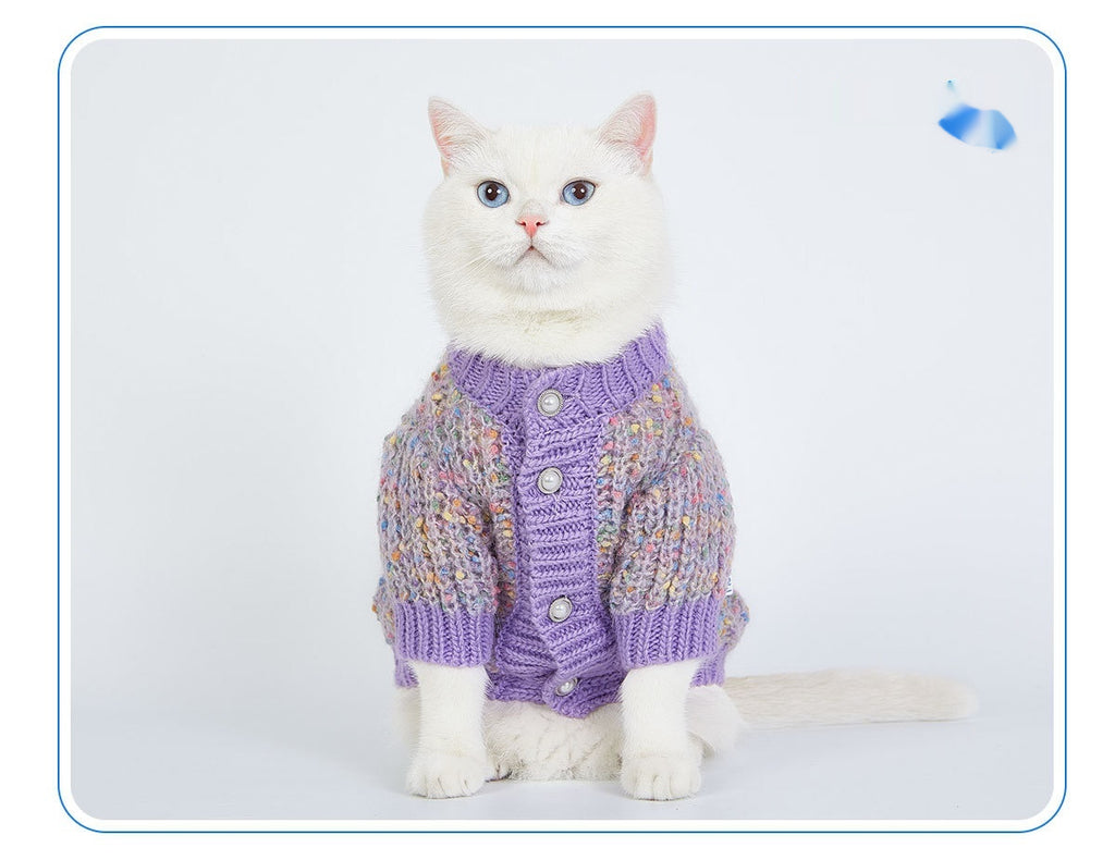 Lila Hundemütze mit Cardigan-Stil – Bild 4 | LuxeStyle