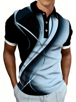 Herren-Polo mit 3D-Druck-Muster