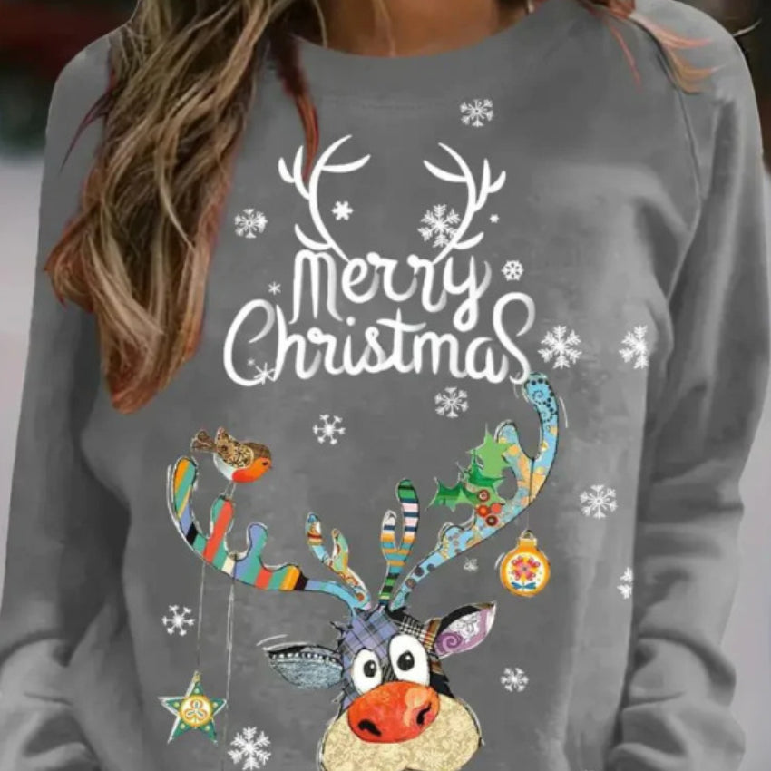 Weihnachts-Sweatshirt mit Rundhalsausschnitt – Bild 2 | LuxeStyle