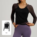 Mesh Langarm-Top mit Camisole