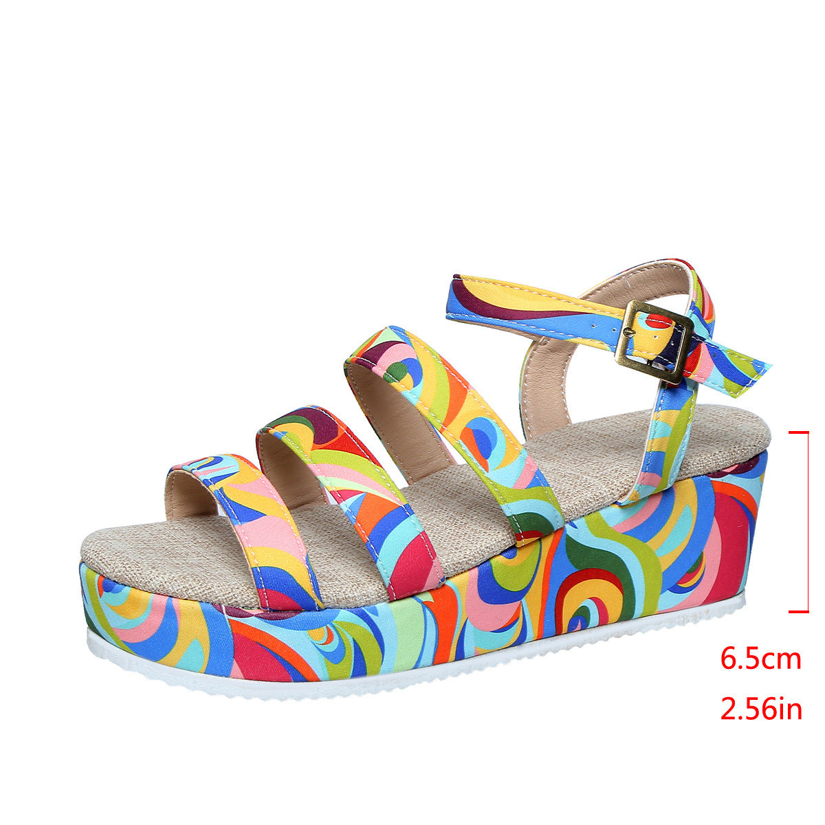 Bunte Peep-Toe-Sandalen mit Schnalle – Bild 11 | LuxeStyle