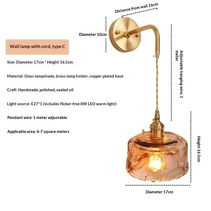 Retro Wandlampe aus Glas und Messing | LuxeStyle