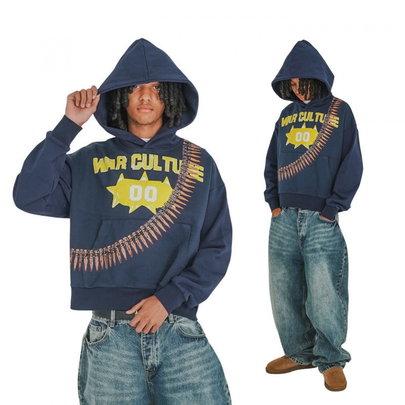 Trendiger Loose Fit Hoodie aus Plüschbaumwolle – Ansicht 2