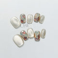 Nail Milk Coffee Cat's Eye Fake Nails | LuxeStyle