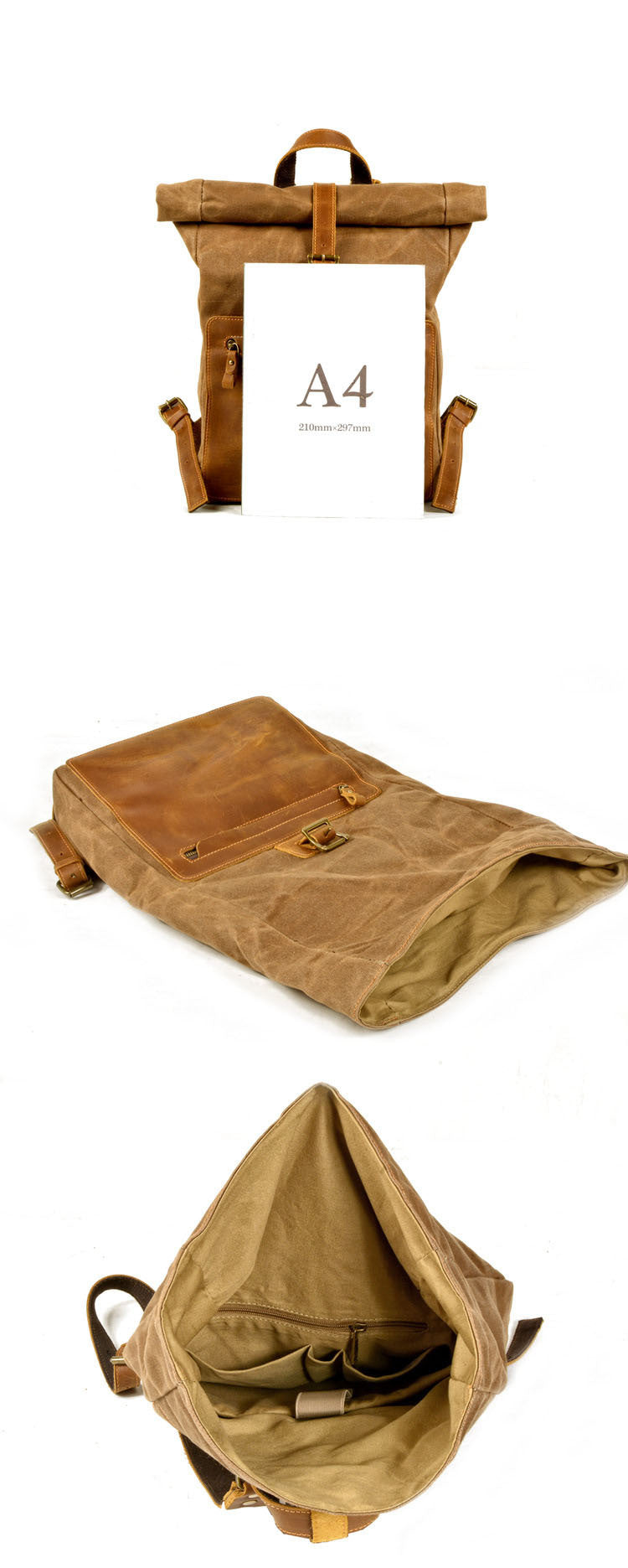 Retro-Canvas-Rucksack für Männer – schwarz – Bild 17 | LuxeStyle