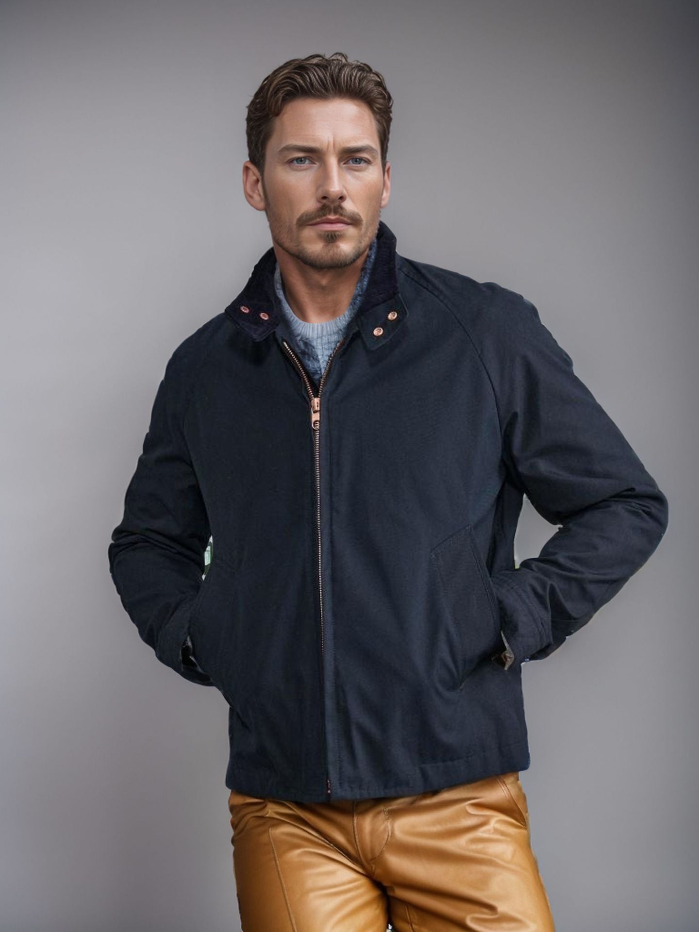 Herren Übergangsjacke mit Rundsaum